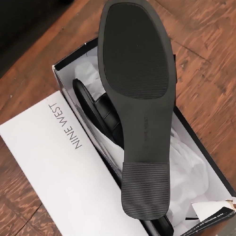 Nine West Black Sandals with Sparkling Buckle - Picture 3 of 4